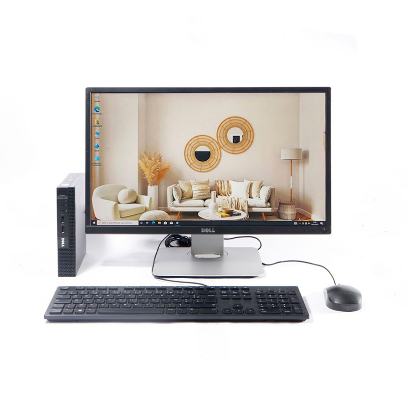 Vente de Complet bureau d'occasion Micro Dell Optiplex 3020 Core i3 CPU @ 3.40 GHz RAM 4Go DDR3 / HDD 500Go + un écran Dell 24" avec tous les accessoires