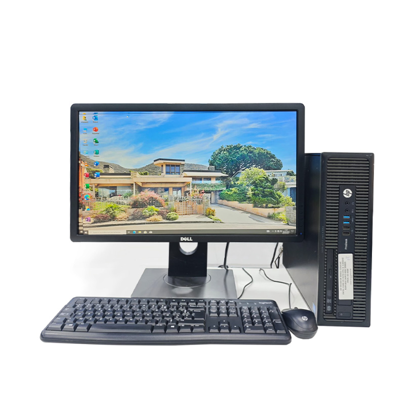 Vente de Complet bureau d'occasion HP ProDesk 600 G1 Core i5 4ᵉ Gén. CPU @ 3.60 GHz RAM 8Go DDR4 / HDD 500Go + un écran Dell 22" avec tous les accessoires