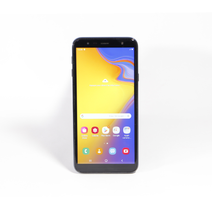 Vente de Smartphone d'occasion à Abidjan : Samsung Galaxy J4 Plus · Android 8.0 · Écran OLED 6.0" HD+ · Capacité 3Go/32Go · Double SIM (nano SIM 4G) + MicroSD *Garantie 6 mois