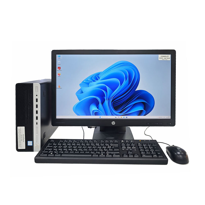 Vente de Complet bureau d'occasion Mini HP ProDesk 600 G3 · Core i7 (6ᵉ Gén) CPU @ 3.40GHz · Capacité : 16Go DDR4 / 512Go · Écran HP 24" *Garantie de 3 mois