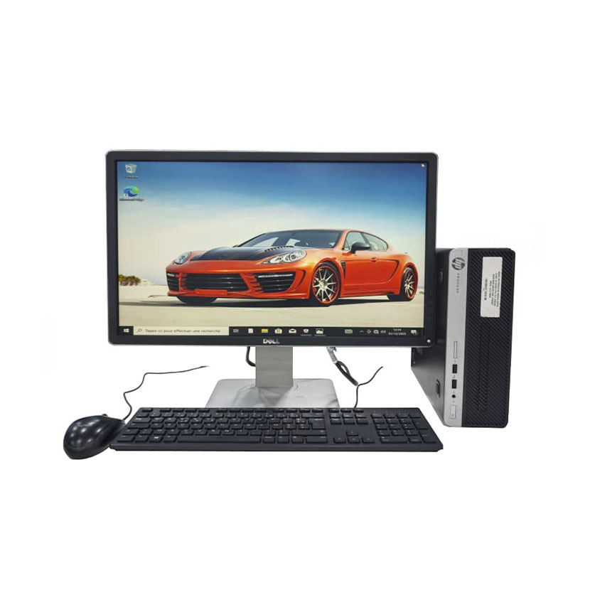 Complet Mini HP ProDesk 400 G4 Core i5 (6ᵉ Gén) - RAM 8Go DDR4 SSD 256Go + Écran Dell 23" LED