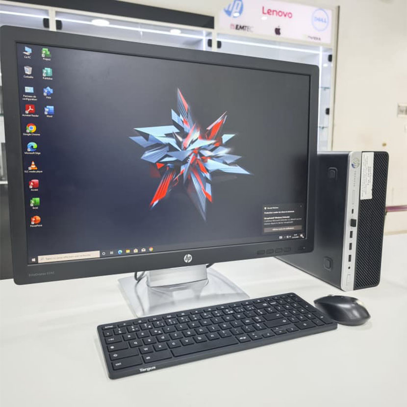 Complet Mini HP EliteDesk 600 G5 Core i5 (8ᵉ Gén) - RAM 16Go DDR4 SSD 256Go + HDD 1To avec un Écran HP 24" LED – Image 2