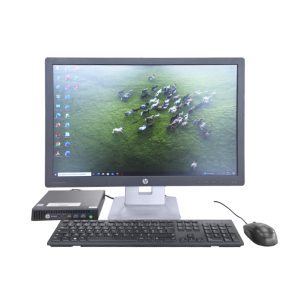 Vente de Complet bureau d'occasion Mini UC HP ProDesk 600 G3 · Core i3 6ᵉ Gén. CPU @ 3,70 GHz · Capacité : 8Go DDR4 / 500Go · Écran Dell 23" *Garantie de 6 mois