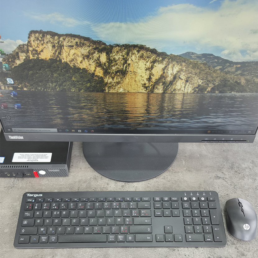 Complet Micro UC Lenovo ThinkCentre M710Q Core i5 (6ᵉ Gén.) - Ram 8Go DDR4 SSD 256Go + HDD 500Go avec Écran Lenovo 24" FHD – Image 4