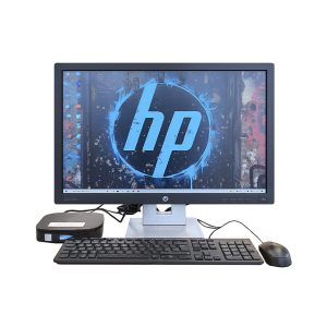 Vente de Complet bureau d'occasion Micro UC HP Elite Slice · Core i5 (6th Gén) CPU @ 3.70 GHz · Capacité : 8Go DDR4 / 256Go · Écran HP 24" *Garantie de 6 mois