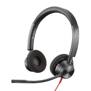 Vente de micro-casque HP Poly Blackwire 3220 Stereo USB-C offre un son clair, un microphone antibruit et un confort optimal pour les appels professionnels et les visioconférences.