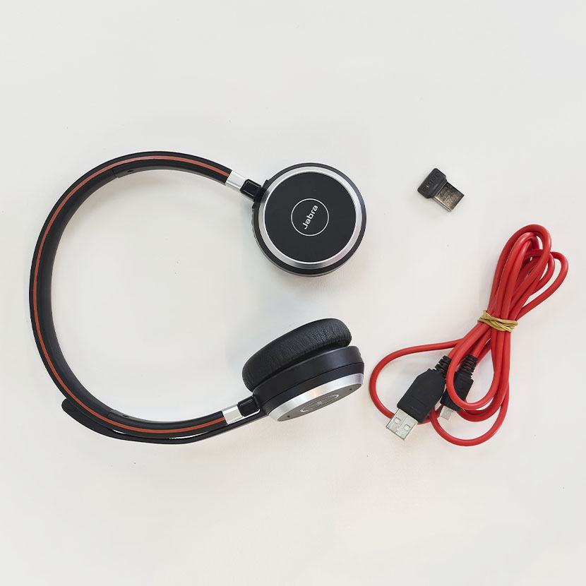 Micro-Casque Sans Fil Bluetooth Arceau - Jabra Evolve 65 SE Stéréo + Dongle USB avec son sac – Image 7