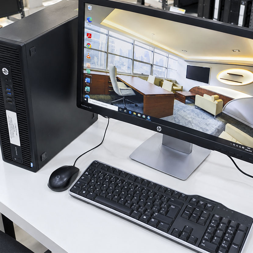 Complet HP Elitedesk 705 G3 AMD Pro A10 RAM 4Go DDR4 HDD 500Go Écran HP 24″ LED – Image 3