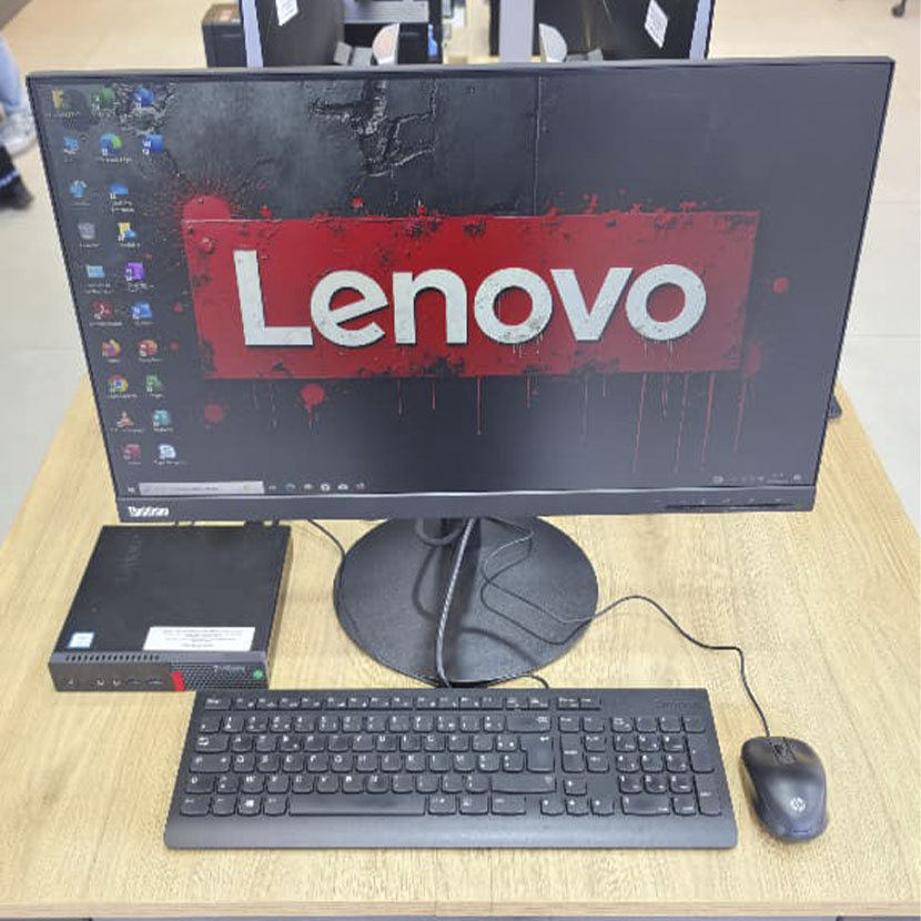 Complet Micro UC Lenovo ThinkCentre M710Q Core i5 (6ᵉ Gén.) - Ram 8Go DDR4 SSD 256Go + HDD 500Go avec Écran Lenovo 24" LED – Image 2