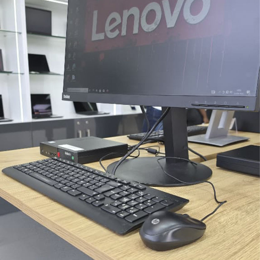 Complet Micro UC Lenovo ThinkCentre M710Q Core i5 (6ᵉ Gén.) - Ram 8Go DDR4 SSD 256Go + HDD 500Go avec Écran Lenovo 24" LED – Image 3