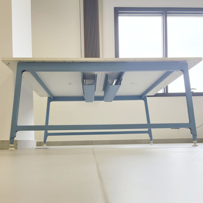 Table de Bureau Professionnelle - Bench de 2 - Modulaire blanche avec passe-câbles central (140x80) x 2 – Image 6