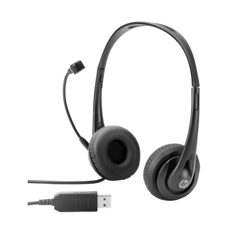 Micro-Casque filaire - HP (Hewlett-Packard) Stéréo ''Universal Serial Bus'' Headset / Taux d'atténuation (SNR) : 60 dB. Type Binaural et Style en Bandeau / Garantie 1 mois