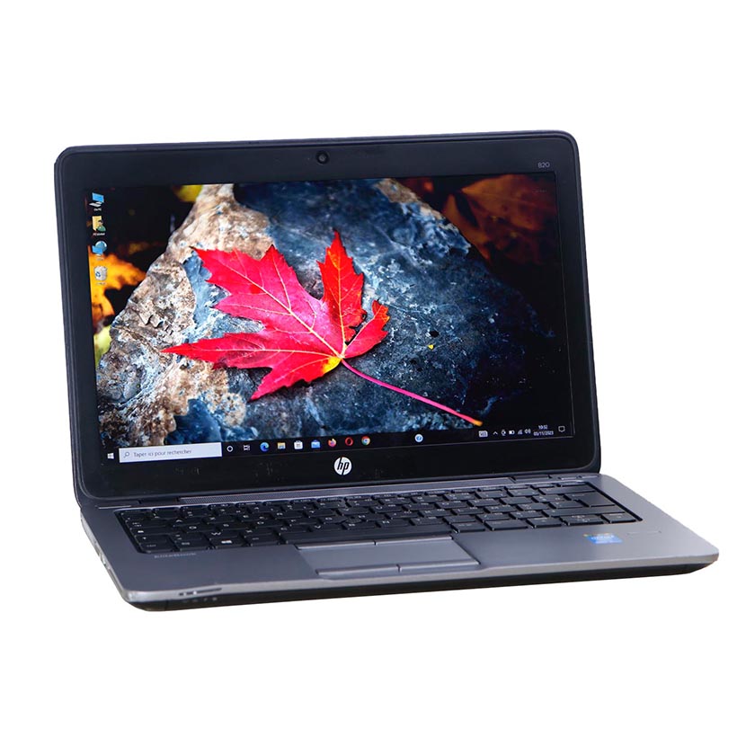 Ordinateur portable HP EliteBook 820 G2 d'occasion CPU : Intel Core i5-5300u CPU @ 2.30GHz RAM : 8Go DDR3 Stockage : SSD 128Go Taille de l'écran : 12,5"