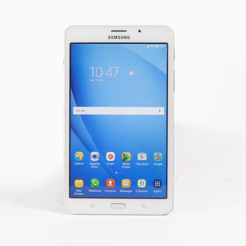 Téléphone Tablette Samsung Galaxy Tab A6 (2016) d'occasion · RAM : 1,5 Go · Stockage : 8Go · Appareil photo principal : 8 Mpx et frontal : 2 Mpx