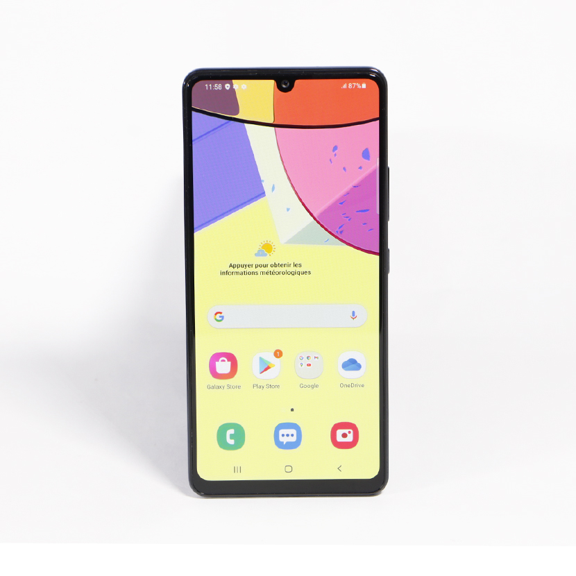 Téléphone portable Galaxy A42 5G Android 13 d'occasion RAM 4Go Stockage 128Go Caméra principale : 48Mpx et frontal : 20Mpx * Dual SIM : Oui (nano SIM) Compatible à la 5G