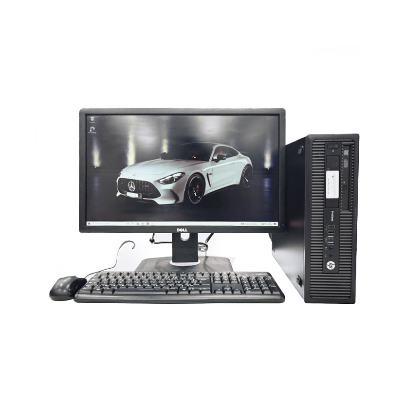 Vente de Complet bureau d'occasion HP ProDesk 600 G1 SFF · Core i7 (4ᵉ Gén) CPU @ 3.40GHz · Capacité : 16Go DDR3 / 128Go + 500Go · Écran HP 24" *Garantie de 3 mois