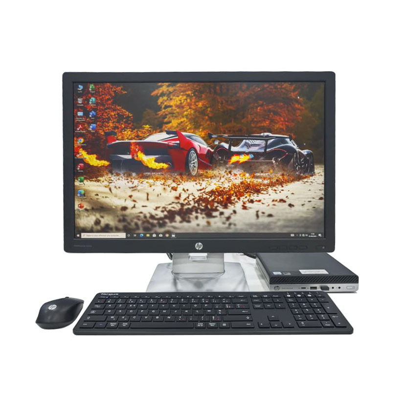 Vente de Complet bureau d'occasion Micro HP ProDesk 600 G3 · Core i5 6ᵉ Gén CPU @ 3.10GHz · Capacité : 8Go / 756Go · Écran HP 24" · Wi-Fi · Écran HP 24" *Garantie de 6 mois
