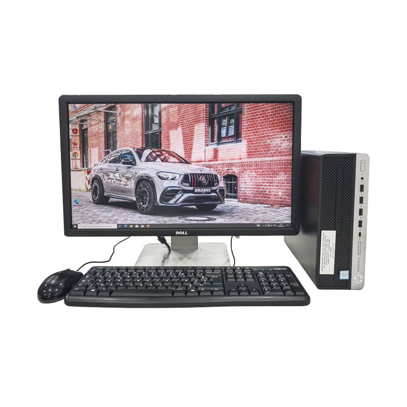 Vente de Complet bureau d'occasion Mini HP ProDesk 600 G3 · Core i5 (6ᵉ Gén) CPU @ 3.70GHz · Capacité : 8Go DDR3 / 256Go · Écran Dell 23" *Garantie de 6 mois