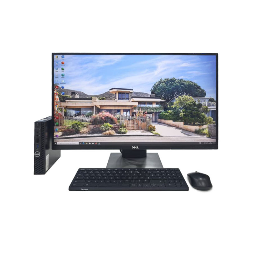 Vente de Complet bureau d'occasion à Abidjan : Mini UC Dell Optiplex 3070 · Core i5 9ᵉ Gén. CPU @ 2.20 GHz · Capacité : 16Go/256Go + 500Go · Écran Dell 27″ *Garantie 3 mois