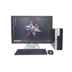 Vente de Complet bureau d'occasion Mini HP EliteDesk 600 G5 · Core i5 (6ᵉ Gén) CPU @ 3 GHz · Capacité : 16Go DDR4 / 256Go + 1To · Écran HP 24" *Garantie de 3 mois