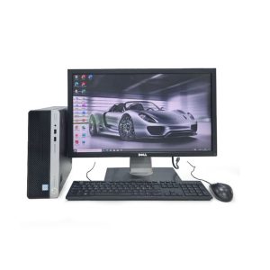 Vente de Complet bureau d'occasion Mini HP ProDesk 400 G4 · Core i3 (6ᵉ Gén) CPU @ 3.70 GHz · Capacité : 8Go DDR4 / 500Go · Écran Dell 23″ LED *Garantie de 3 mois