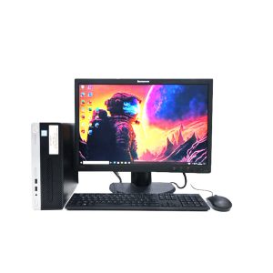 Vente de Complet bureau d'occasion Mini HP ProDesk 400 G4 · Core i3 (6ᵉ Gén) CPU @ 3.70 GHz · Capacité : 8Go DDR4 / 500Go · Écran Lenovo 22″ LED *Garantie de 3 mois
